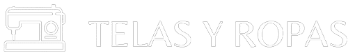 telas y ropas logotipo blanco