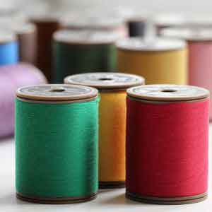 hilos en diferentes colores